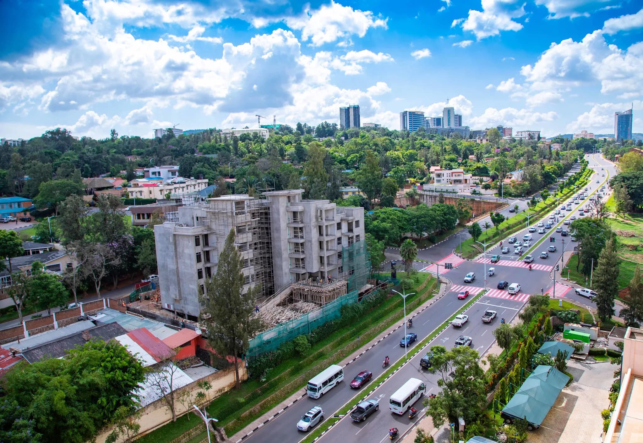 A street in Kigali seen from above