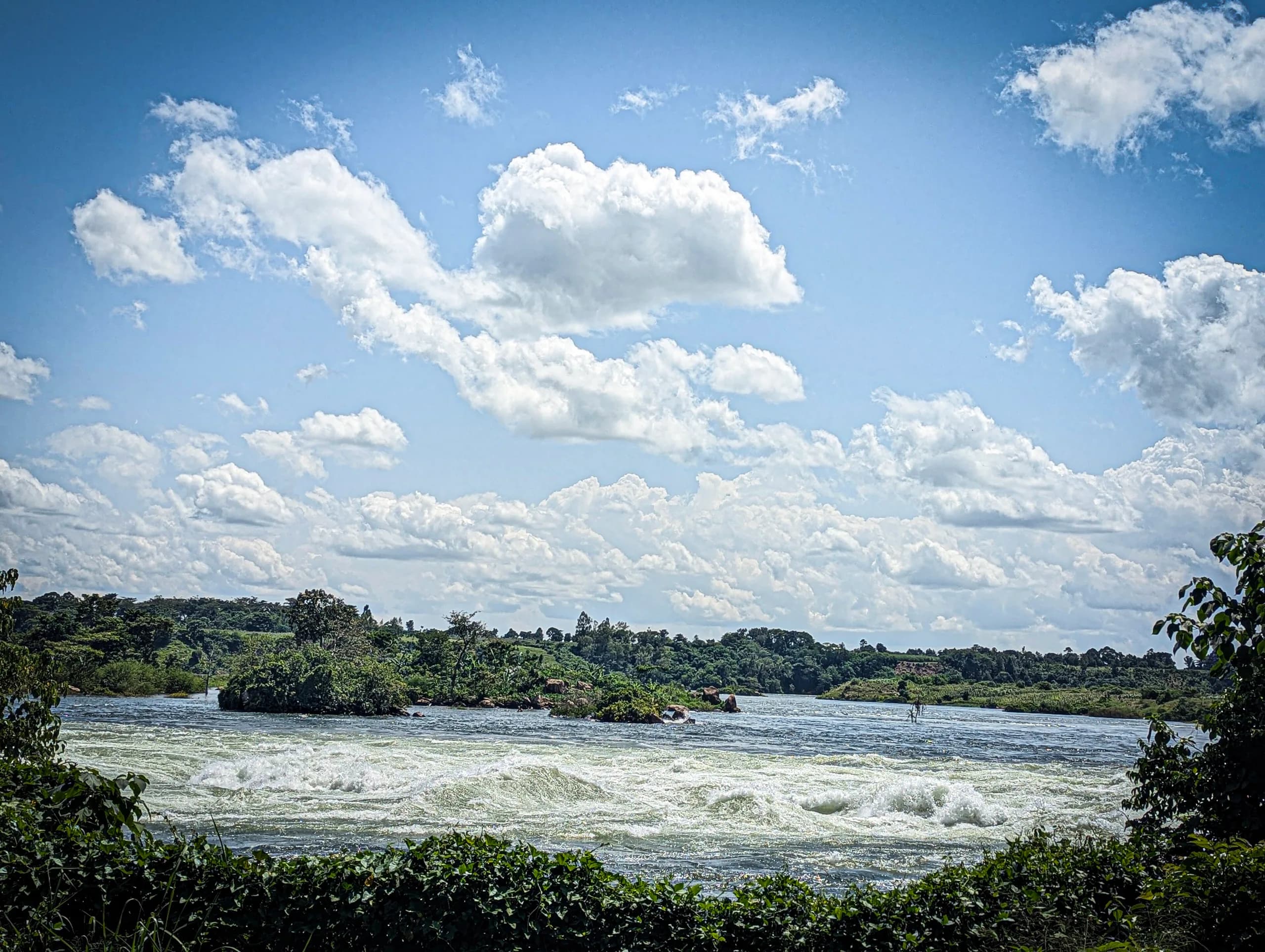 Rafting the white water below Jinja